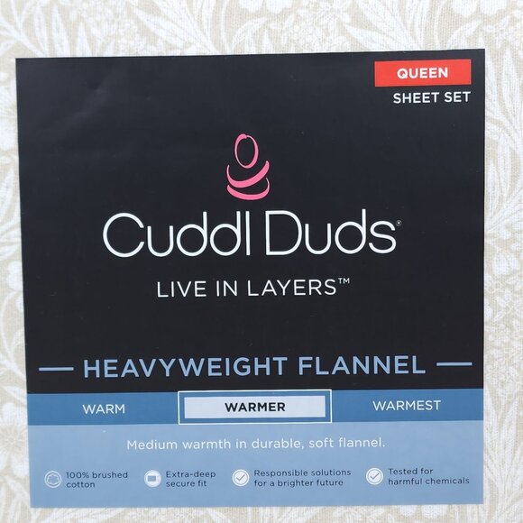 Cuddl Duds Heavyweight Flannel Queen Sheet Set Warmer Brushed Cotton Floral - Picture 4 of 7